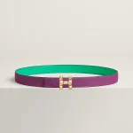 H Infini belt buckle & Reversible leather strap 24 mm - Image 2